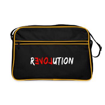 Love Revolution - Retro Tasche - Schwarz/Gold - Vorne