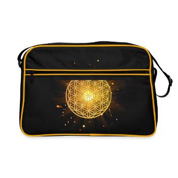 Fleur de vie brillante - Sac Retro - noir/or - Devant