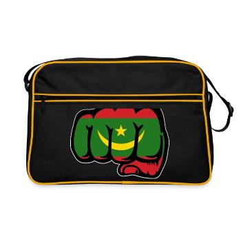 Mauretanien Flagge Faust - Retro Tasche - Schwarz/Gold - Vorne