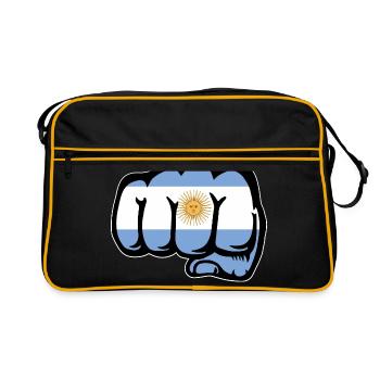 Poing du drapeau argentin - Sac Retro - noir/or - Devant