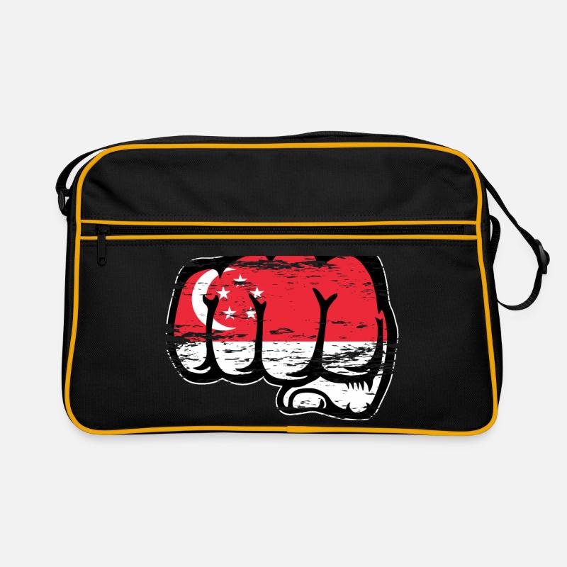 Le drapeau de Singapour est utilisé à la main Sac Retro
