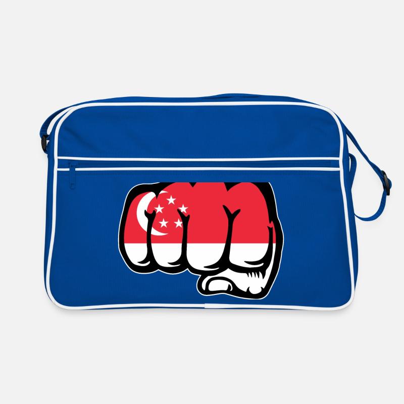 Drapeau de Singapour Poing Sac Retro