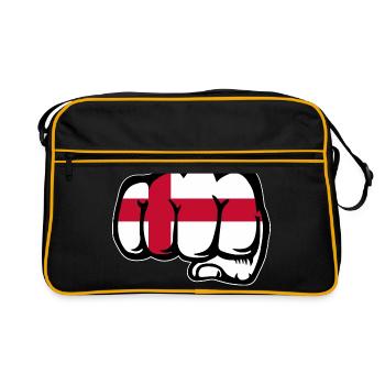 England Flagge Faust - Retro Tasche - Schwarz/Gold - Vorne