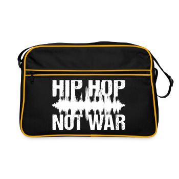 Hip Hop Not War Peace Musik - Retro Tasche - Schwarz/Gold - Vorne