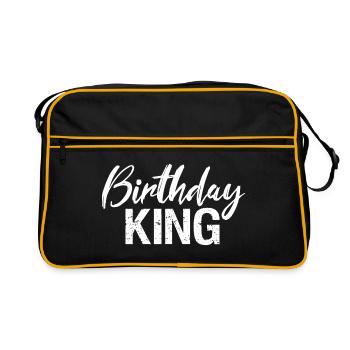 Birthday King König Geburtstag - Retro Tasche - Schwarz/Gold - Vorne