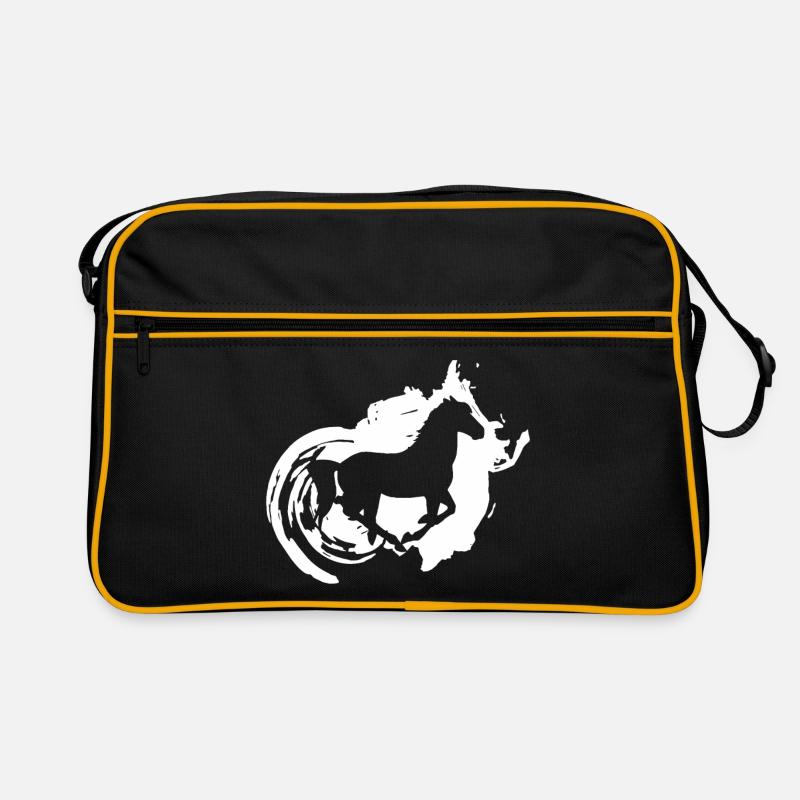 Pferd Tier Reiten Pferde Retro Tasche