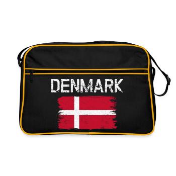Art au pinceau du drapeau du Danemark - Sac Retro - noir/or - Devant
