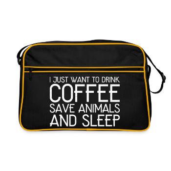 Ich möchte einfach nur Kaffee trinken - Retro Tasche - Schwarz/Gold - Vorne