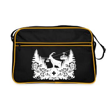 Steinbock_1_white_ - Sac Retro - noir/or - Devant