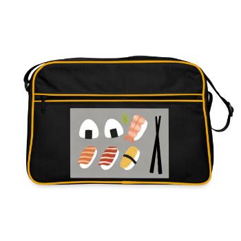 Minimalist Sushi Illustration Set - Retro Bag - black/gold - Front