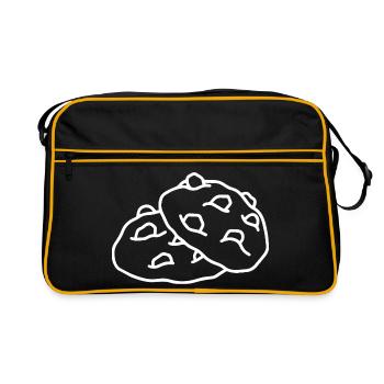 Chocolate Cookie Sketch – Cute Minimalist Design - Retro Bag - black/gold - Front