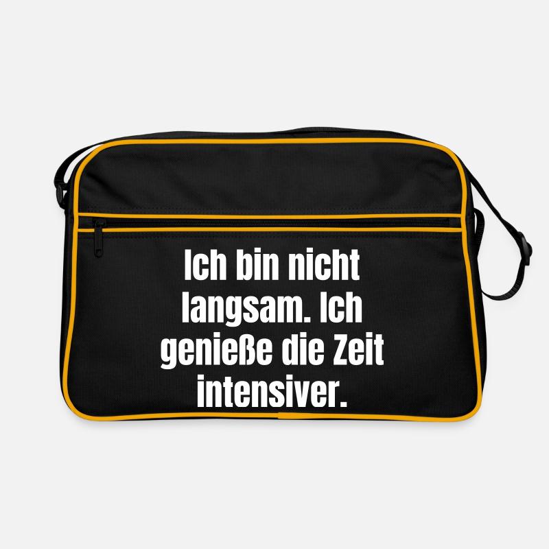 Ich bin nicht langsam Typo Retro Tasche