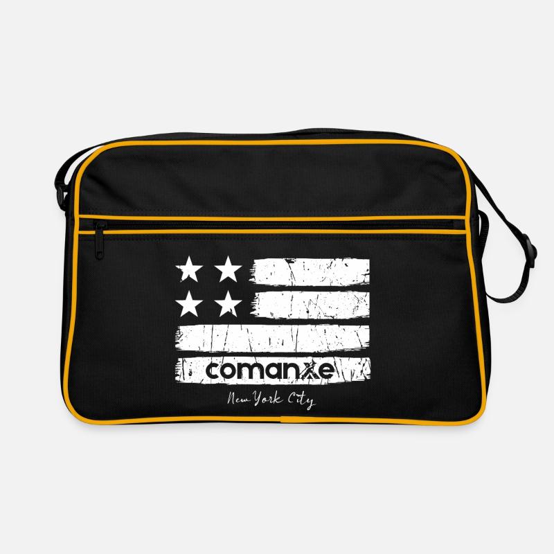 Flag Strokes mit NYC - Retro Tasche - Schwarz/Gold