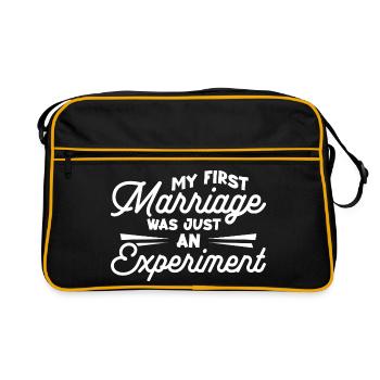 Meine erste Ehe war nur ein Experiment - Retro Tasche - Schwarz/Gold - Vorne