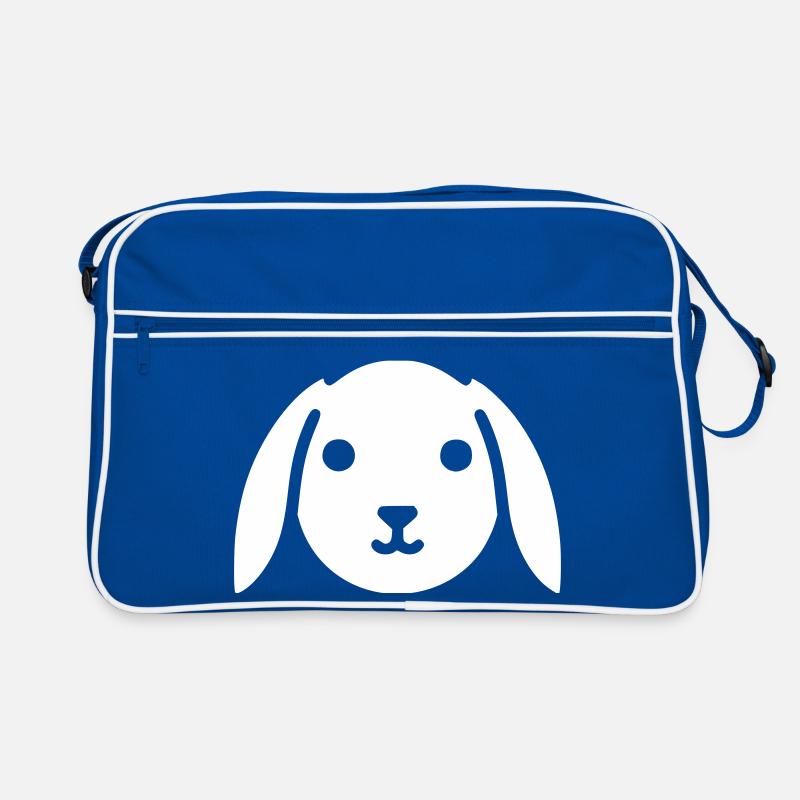 Cute floppy ear bunny rabbit head Retro Bag