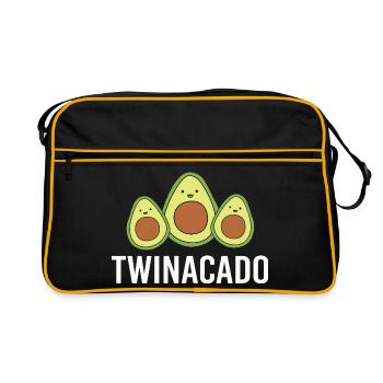 Cadeau de maman jumelle - Sac Retro - noir/or - Devant