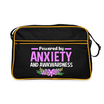 Anxiété Anxieuse Anxieuse Introvertie effrayée - Sac Retro - noir/or - Devant