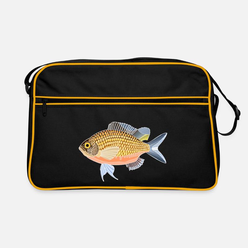 Mönchsfisch - Retro Tasche - Schwarz/Gold