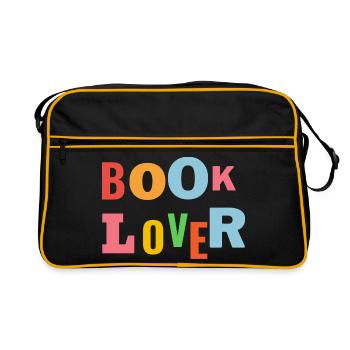 Book Lovers Colorful Word Image - Retro Bag - black/gold - Front