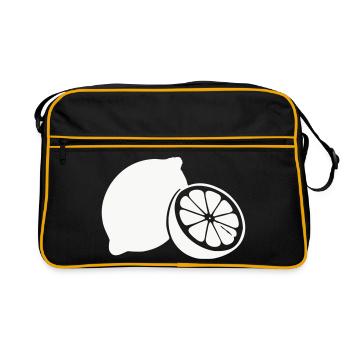 Citrus Silhouette Lemons - Retro Bag - black/gold - Front