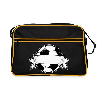 Fußball mit Banner - Retro Tasche - Schwarz/Gold - Vorne
