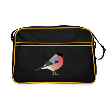 Bouvreuil (Pyrrhula pyrrhula) - Sac Retro - noir/or - Devant