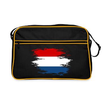 Drapeau hollandais utilisé design - Sac Retro - noir/or - Devant