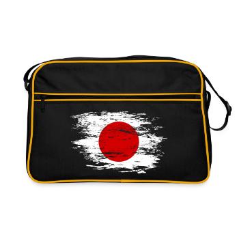 Drapeau japonais utilisé - Sac Retro - noir/or - Devant