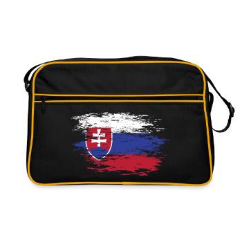 Drapeau de la Slovaquie utilisé - Sac Retro - noir/or - Devant
