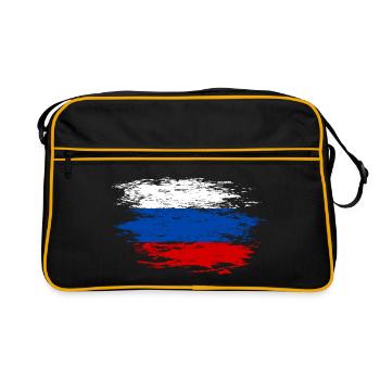 Drapeau russe utilisé - Sac Retro - noir/or - Devant