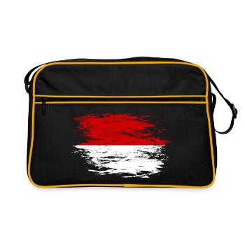Drapeau indonésien utilisé - Sac Retro - noir/or - Devant