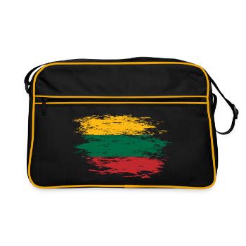 Drapeau de la Lituanie utilisé - Sac Retro - noir/or - Devant