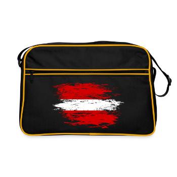 Drapeau de la Lettonie utilisé - Sac Retro - noir/or - Devant