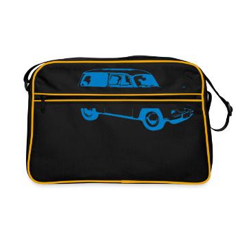  600 500 Kombi Tra - Retro Tasche - Schwarz/Gold - Vorne