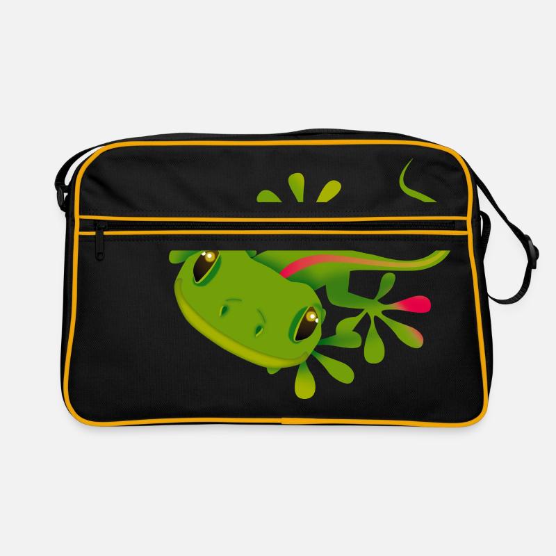 gecko - Retro Tasche - Schwarz/Gold
