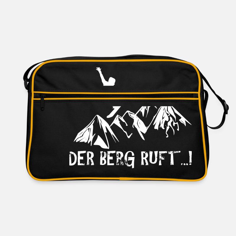 Berg ruft snowboarder - Retro Tasche - Schwarz/Gold