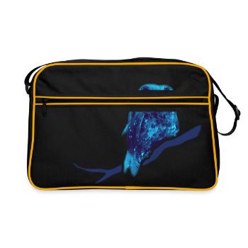 hibou grand-duc chasseurs noctambule - Sac Retro - noir/or - Devant