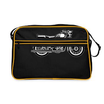 Motorcycle / Motorcycle 02_black white - Retro Bag - black/gold - Front