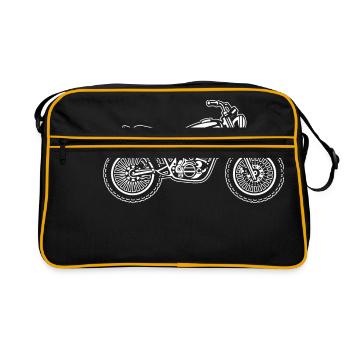 Motocross Enduro moto 01_weiß - Sac Retro - noir/or - Devant
