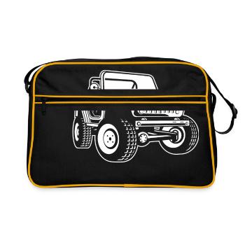 Geländewagen / Jeep SUV 03_weiß - Retro Tasche - Schwarz/Gold - Vorne