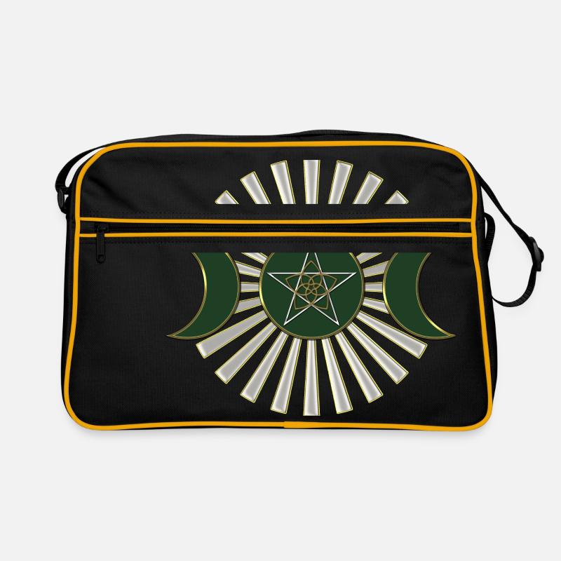 Lune - Pentagram - Vénus fleur - vert Sac Retro