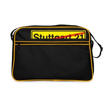 Stuttgart 21 protest street sign - Retro Bag - black/gold - Front