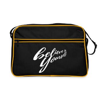 Motivational Quote for Confidence - Retro Bag - black/gold - Front