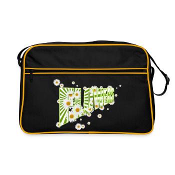Fleurs, marguerites, marguerites, nature, jardin - Sac Retro - noir/or - Devant
