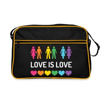 Mois de la fierté LGBT - Love is Love - Sac Retro - noir/or - Devant