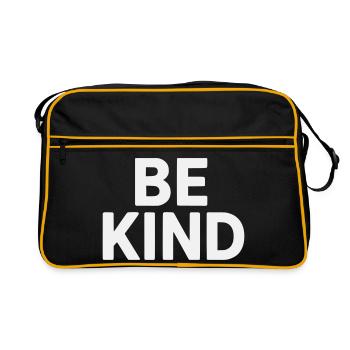 Be kind slogan plain - Retro Bag - black/gold - Front