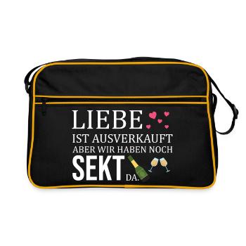 Liebe ist ausverkauft wir hätten noch Sekt da - Sac Retro - noir/or - Devant