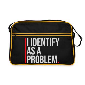 Je m’identifie comme un problème Énoncé Effronté Rebelle - Sac Retro - noir/or - Devant