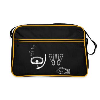 Scuba diving - gift idea - Retro Bag - black/gold - Front