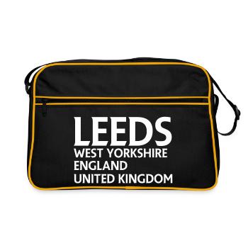 Leeds – England Lyrics Design - Retro Bag - black/gold - Front